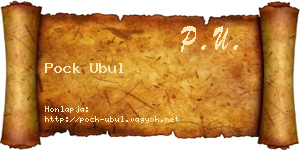 Pock Ubul névjegykártya